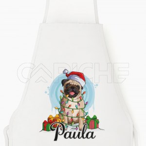 Avental Pug Natalício Personalizável