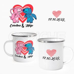 Caneca Casal Stitch & Angel