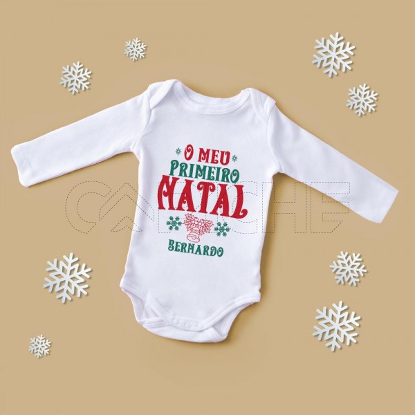 Body para Bebé Primeiro Natal