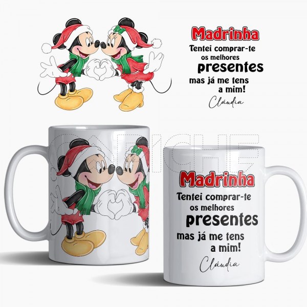 Caneca Melhor Presente Mickey Minne  