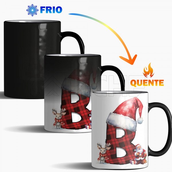 Caneca Natal Xadrex com nome