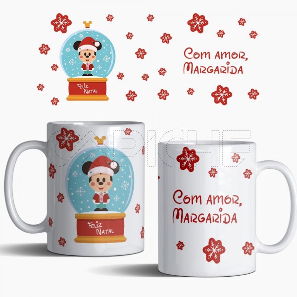 Caneca Feliz Natal Mickey