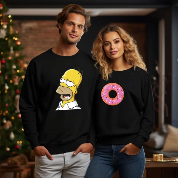 Sweater Casal Donut and Simpson