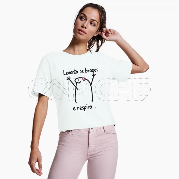 T-shirt Cropped  Levanta os Braços