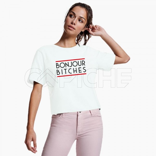 T-shirt Cropped Bonjour Bitches