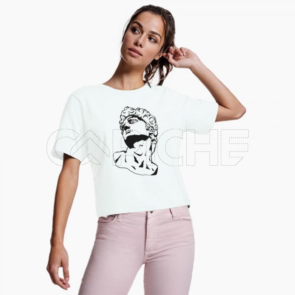 T-shirt Cropped  Cabeça estatua