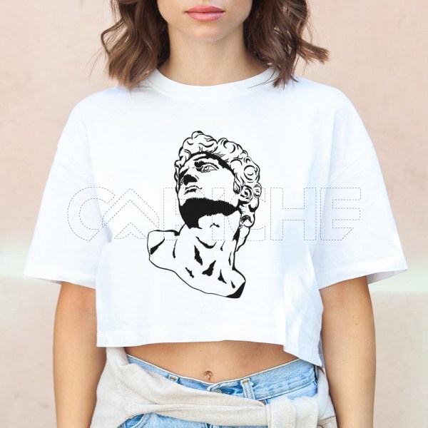 T-shirt Cropped  Cabeça estatua