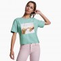 T-shirt Cropped Cat Human